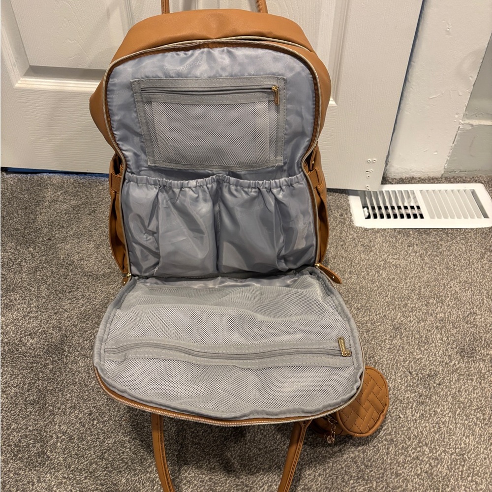 BabbleRoo Leather Diaper Bag Backpack leather brown - Picture 2 of 10